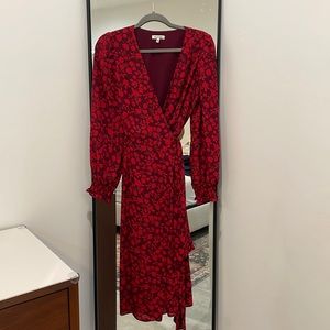Max Studio Floral Wrap MIDI Dress
